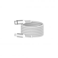 câble USB-C/Lightning magnétique, USB2,0 - 9V/3A/27W, 1mètre blanc