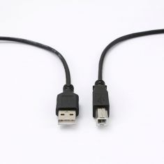 Câble USB A/USB B Male/Male - Longueur 2M - Noir - en sachet