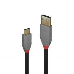 Câble USB 3.2 type A vers C, 10Gbit/s, 5A, PD, Anthra Line, 1.5m