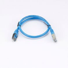 Câble RJ45 Male/Male droit CAT6 F/UTP - Longueur 0.50M - Bleu - en sachet