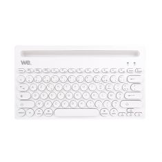 WE Clavier Bluetooth universel avec fonction support pour tablette/smartphone - coloris blanc