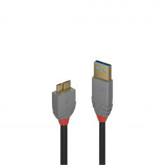 Câble USB 3.2 Type A vers Micro-B, 5Gbit/s, Anthra Line, 0.5m