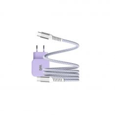 Bundle chargeur 1 port USB-C 20W + câble USB-C/USB-C violet