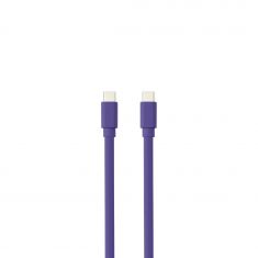 Câble USB-C mâle/USB-C mâle plat 1 m - Charge 60W (3A/20V) - USB 2.0 - violet - ne s'emmêle pas