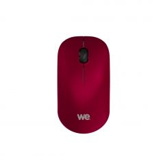 Souris sans fil optique WE - Nano Dongle USB - connexion 2.4 GHz - 1200 DPI, touché doux ,pile AA incluse,  couleur rouge