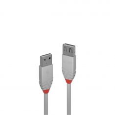 Rallonge USB 2.0 type A, Anthra Line, Gris, 2m