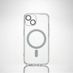 WE Coque de protection MAGSAFE IPHONE 15 Transparent: Compatible avec MagSafe - anneau blanc - anti-rayures - semi-rigide