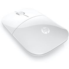 Souris sans fil HP Z3700 Blanche fonctionne sur une large gamme de surfaces, durée de vie jusqu'à 16 mois avec une seule pile AA V0L80AA 