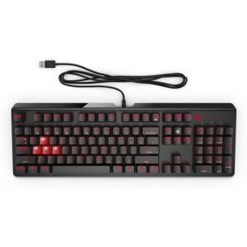 Clavier de jeu encodeur OMEN LED Noir/Rouge, commutateurs mécaniques CHERRY MX Rouge, revêtement natté LED dédiée a chaque touche 6YW76AA#ABF 