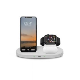 WE Dock de charge Apple 3-en-1 pour iPhone / AirPods / Apple Watch Induction 15W / 2W Câble USB/USB-C inclus / blanc